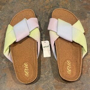 Aerie Braided Pastel Slide Sandals Size 10 NWT
